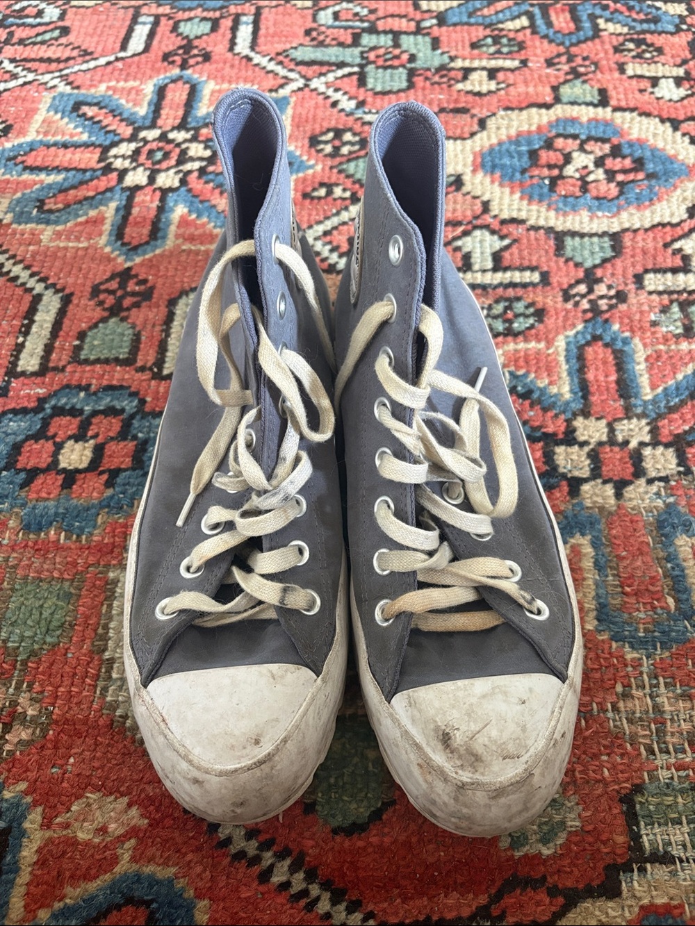 Converse High Top Sneakers Blue and Cream